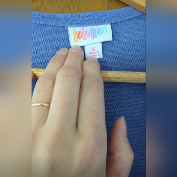 Lularoe Gorgeous Purple Long Sweater Vest with Side Slits, Size Small - Picture 5 of 5